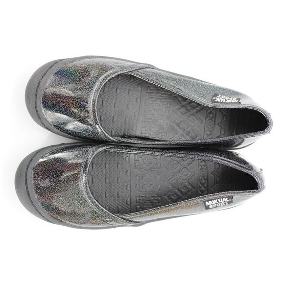 Muk Luks Sport Shoes sz 7 Slip On Black Sparkle glitter WPL6134 - Picture 3 of 10